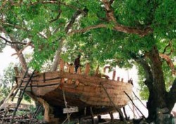 Boat building at Mahurubi Palace Ruins in Zanzibar