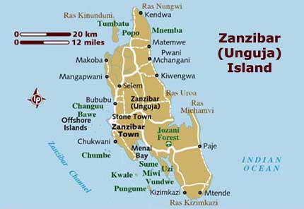 Map of Zanzibar